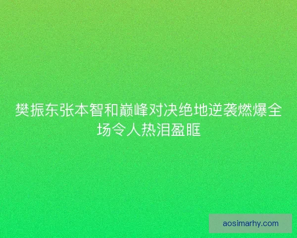樊振东张本智和巅峰对决绝地逆袭燃爆全场令人热泪盈眶